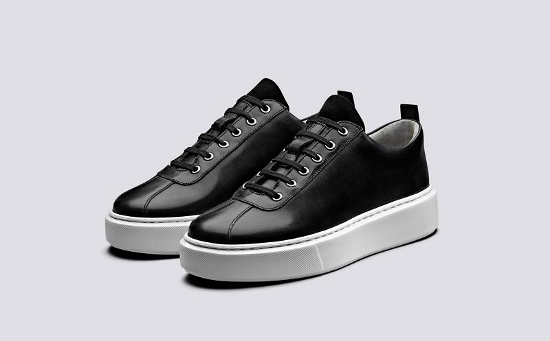 Grenson Sneaker 30 Womens Sneakers - Black Leather Suede PY3758